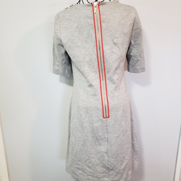 Eliza J jeweled neck grey midi shift dress sz 6 - Picture 4 of 5